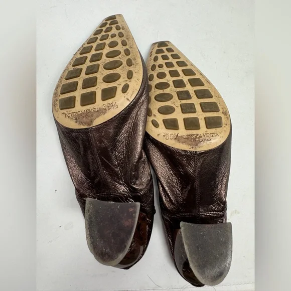Bottega Veneta Brown Mettalic Almond Pumps - Picture 7 of 10
